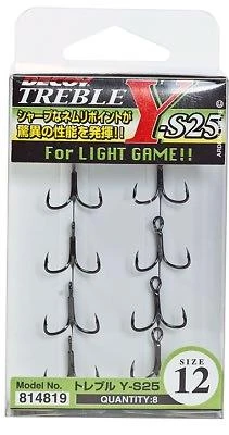 Decoy Y-S25 Black Trebles 8 Pack